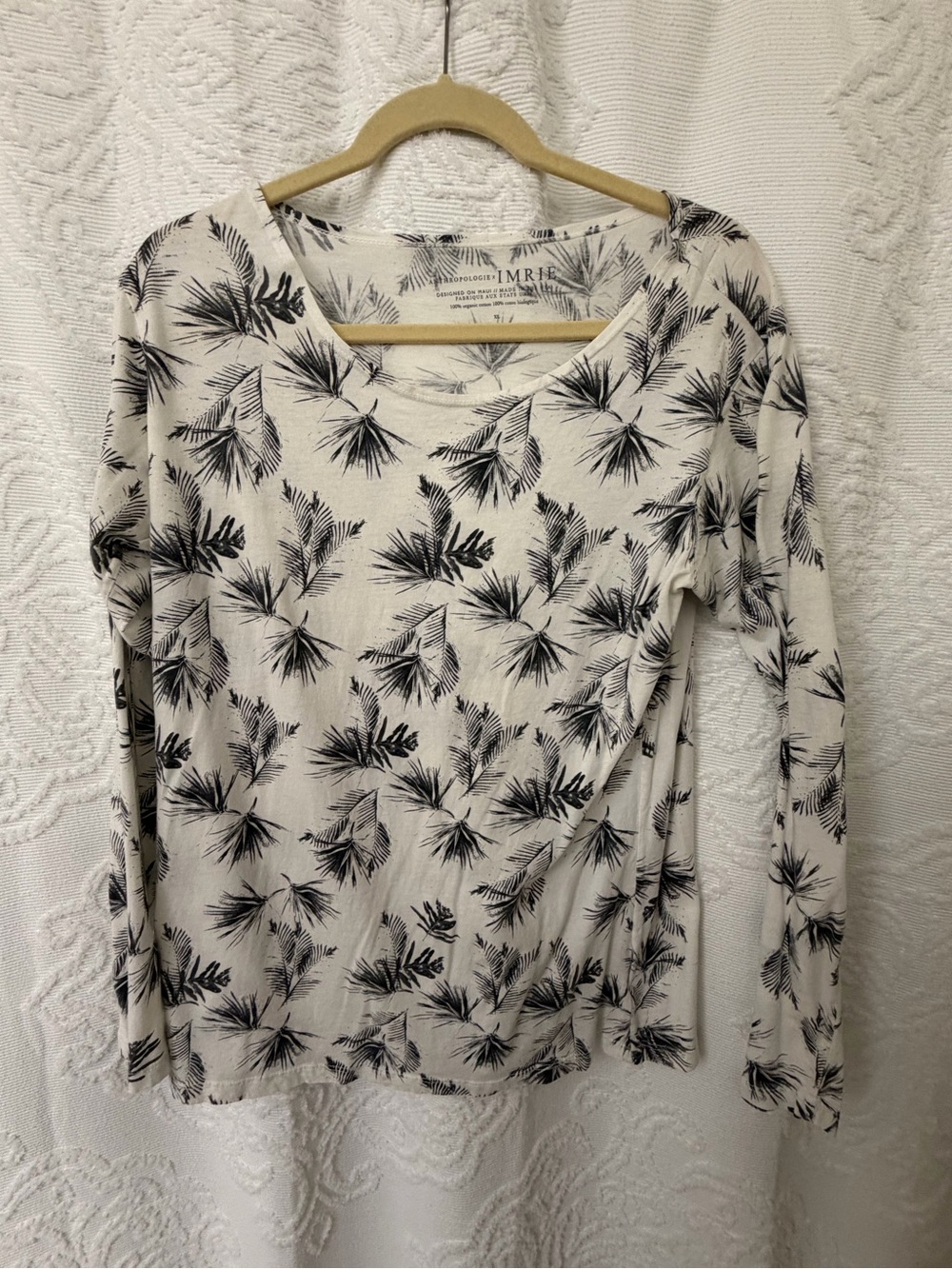 Anthropologie x IMRIE Palm Leaf Print Long Sleeve XL